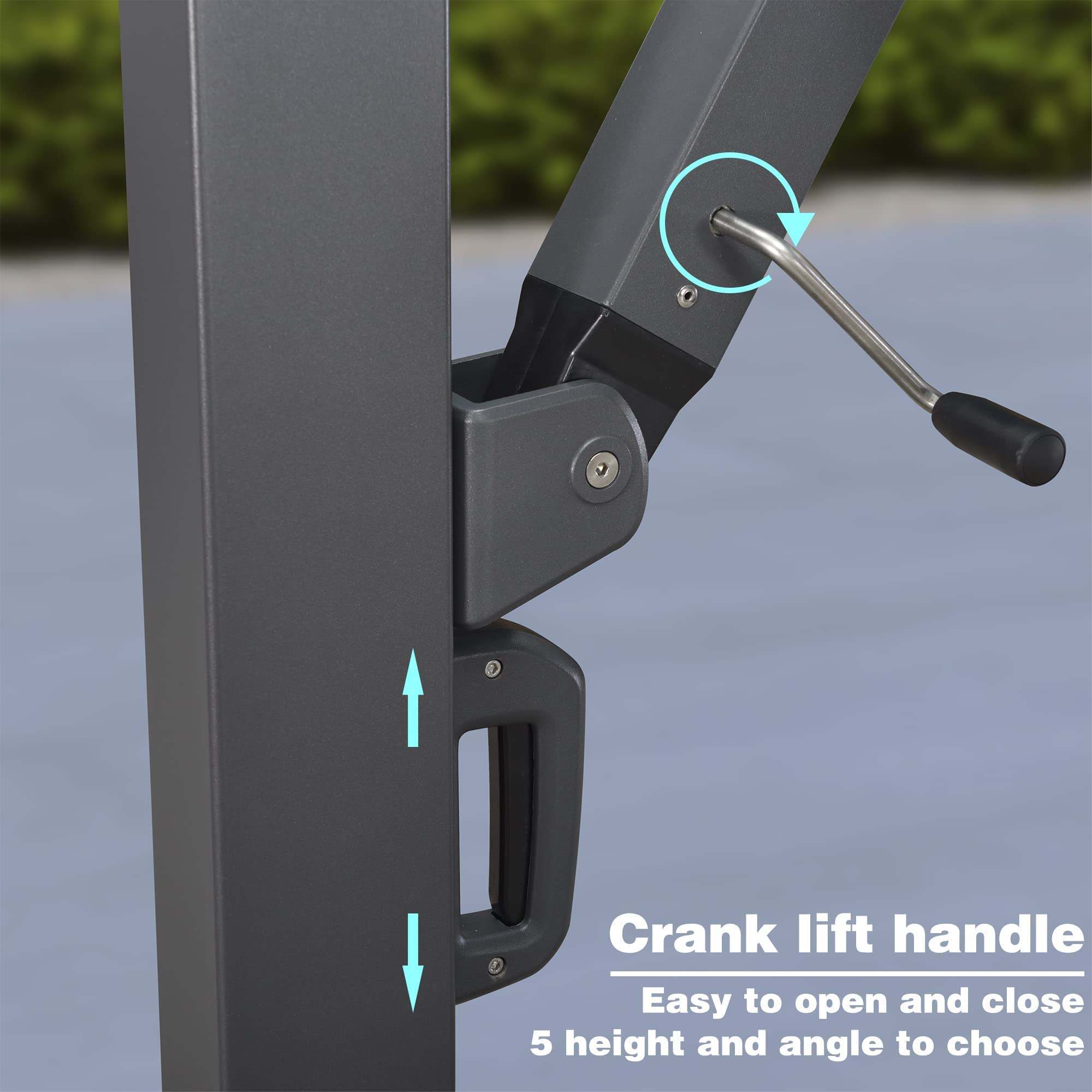 【Home&Garden】10' X 13' Rectangle Patio Umbrella Large Outdoor Aluminum Umbrella Offset Umbrella