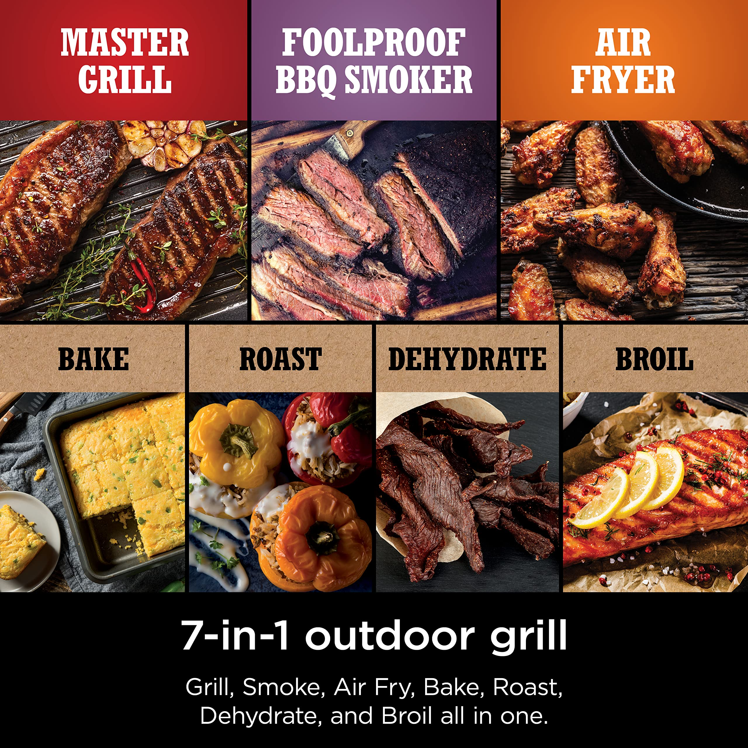 【Appliances】Ninja OG701 Woodfire Outdoor Grill, 7-in-1 Master Grill, BBQ Smoker & Outdoor Air Fryer plus Bake