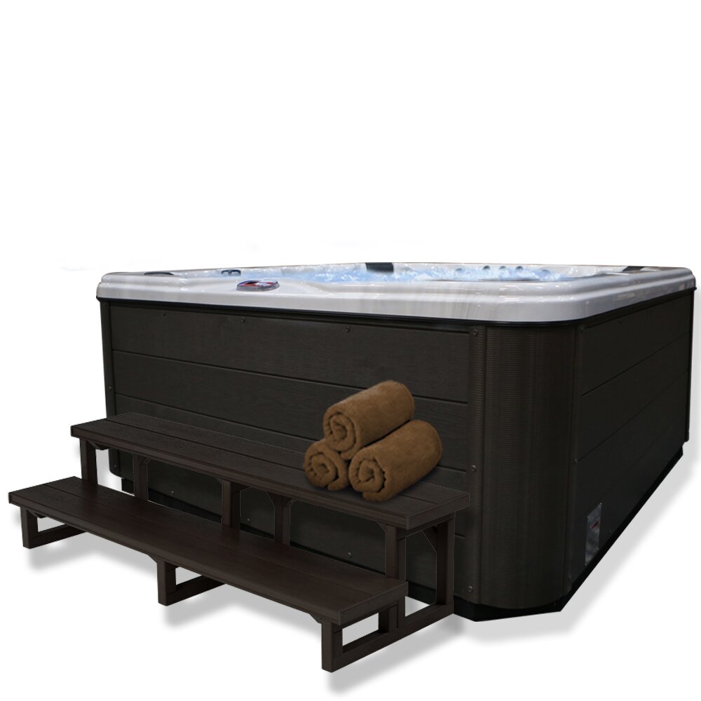 【Sports&Outdoors】American Spas 7 - Person 56 - Jet Acrylic Square Hot Tub with Ozonator and Built-In Speaker