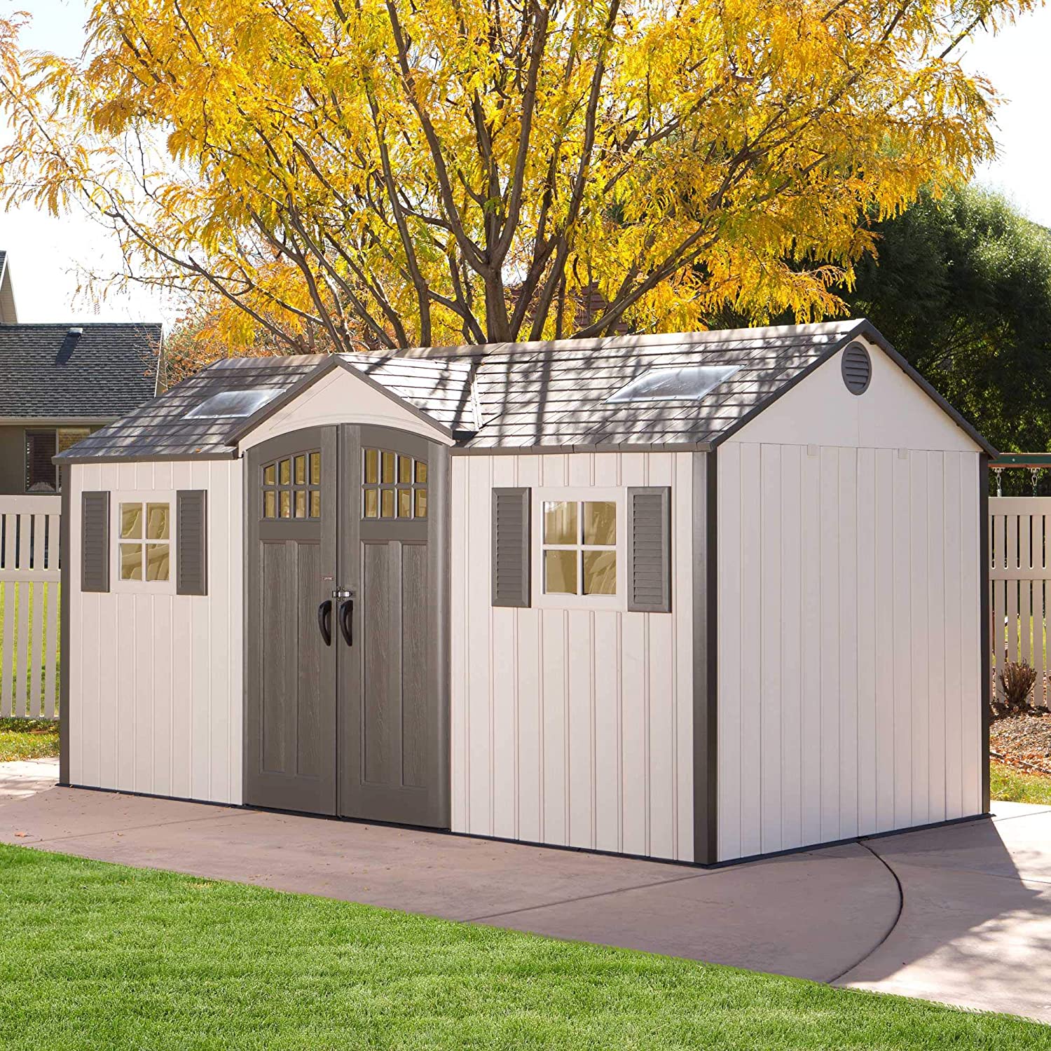 【Storage Shed】10x8 ft Outdoor Storage Shed, Desert Sand