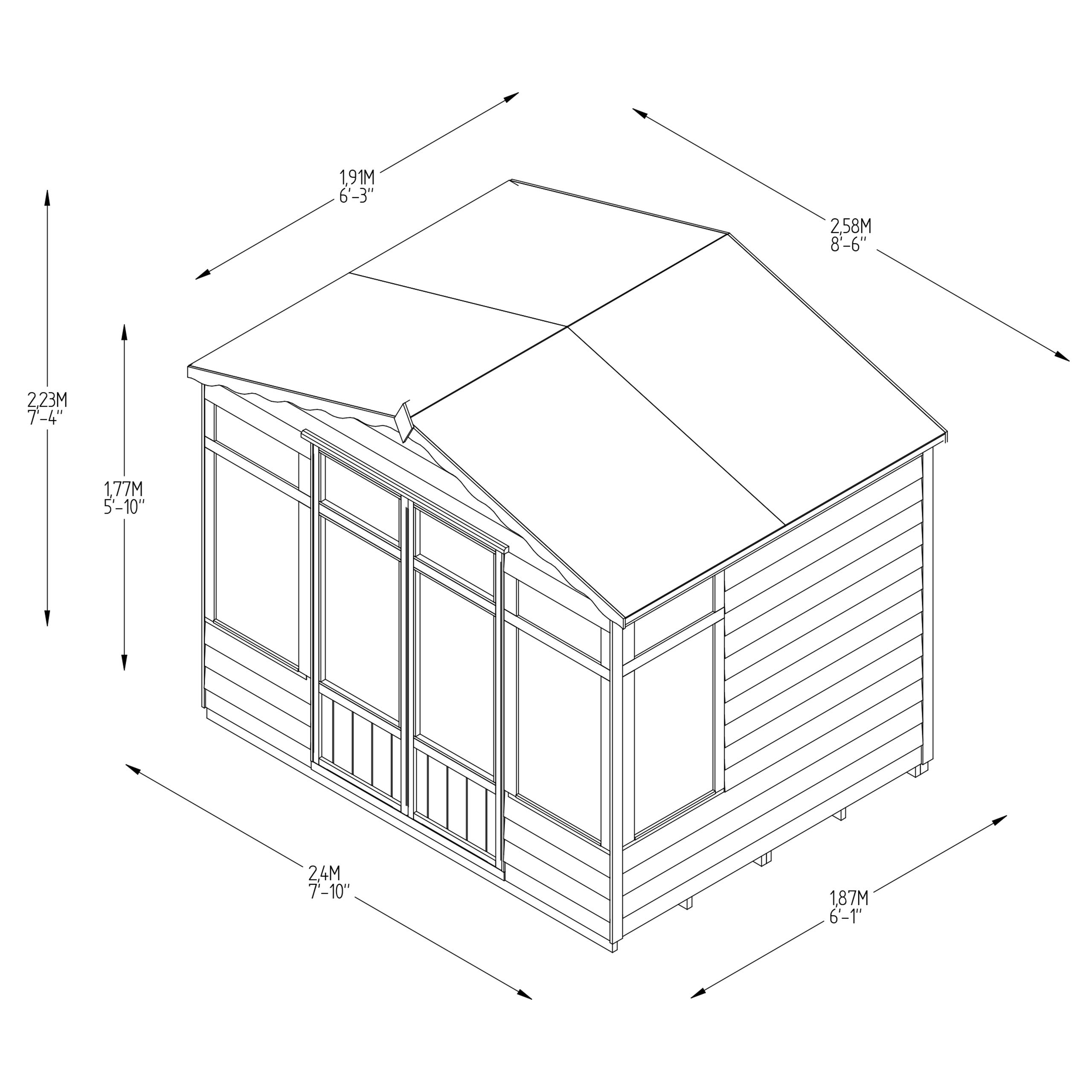 【Home&Garden】Forest Oakley Summerhouse 8x6, Pressure Treated