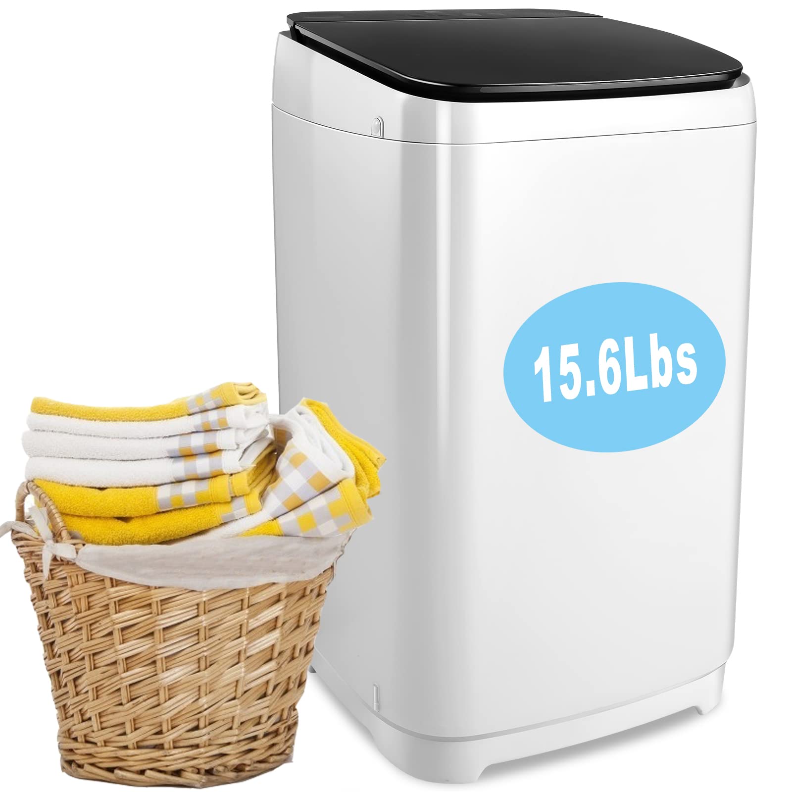 【Appliances】Portable Washer Nictemaw 17.8Lbs Capacity Full-Automatic Washer Machine 1.9 Cu.ft