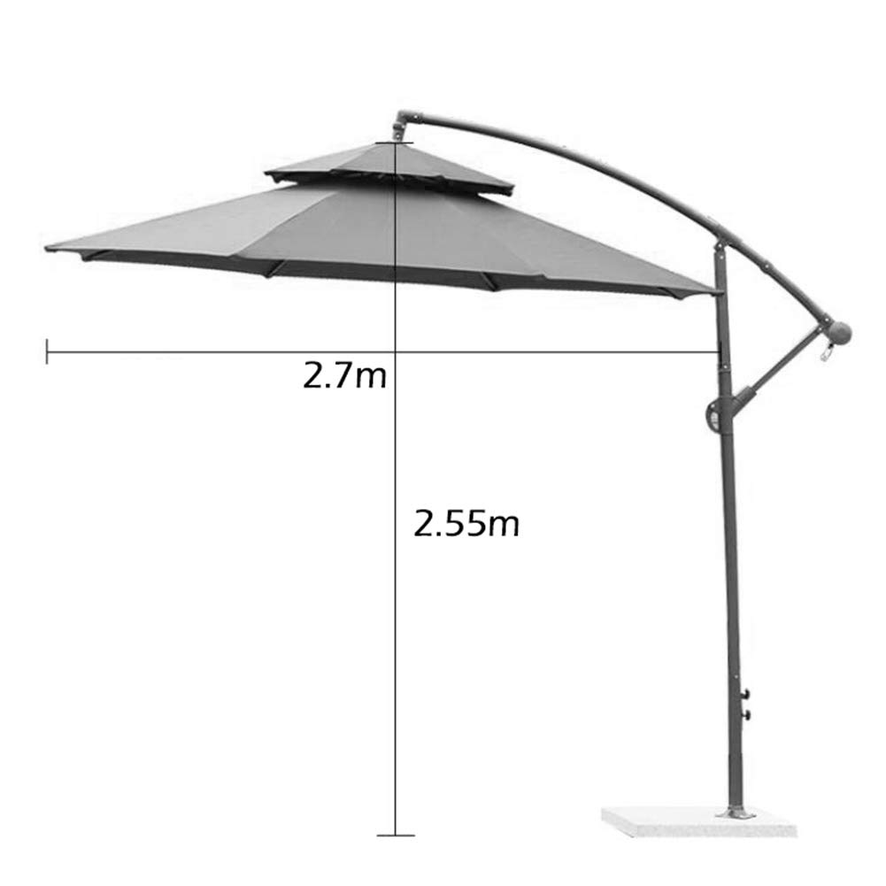 【Home&Garden】Patio Umbrella, 9Ft Cantilever Outdoor Terrace Hanging Umbrella, Stylish Double Top