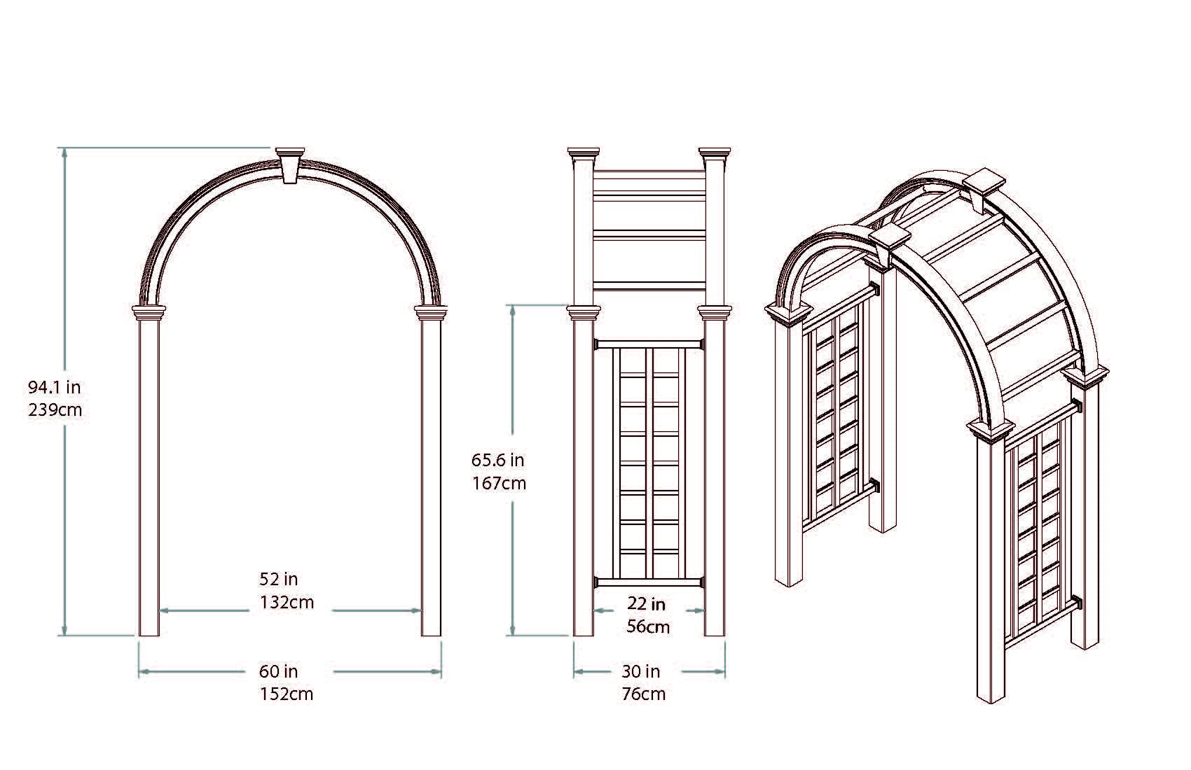 【Home&Garden】102.25 x 60 x 28 inches Nantucket Legacy Arbor, White