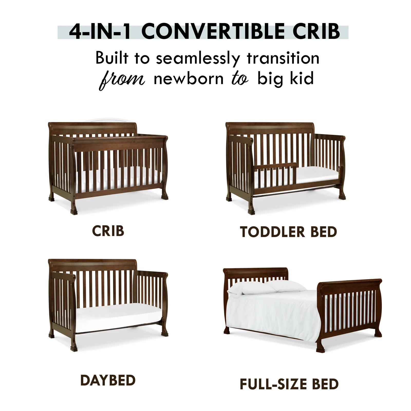 【Baby&Kids】Kalani 4-in-1 Convertible Crib