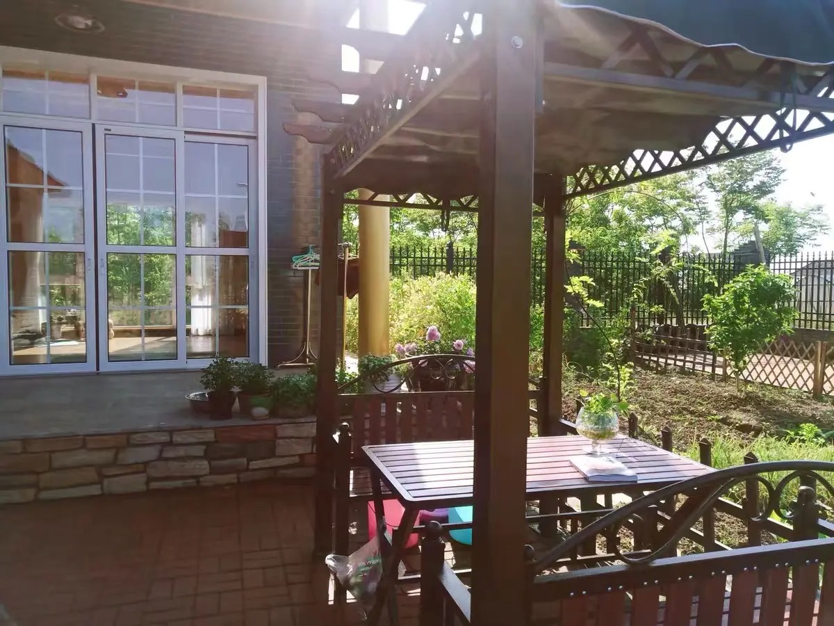 【Gazebo】Outdoor Gazebo Swing Grape Rack Anti-Corrosion Wood Aluminum Alloy