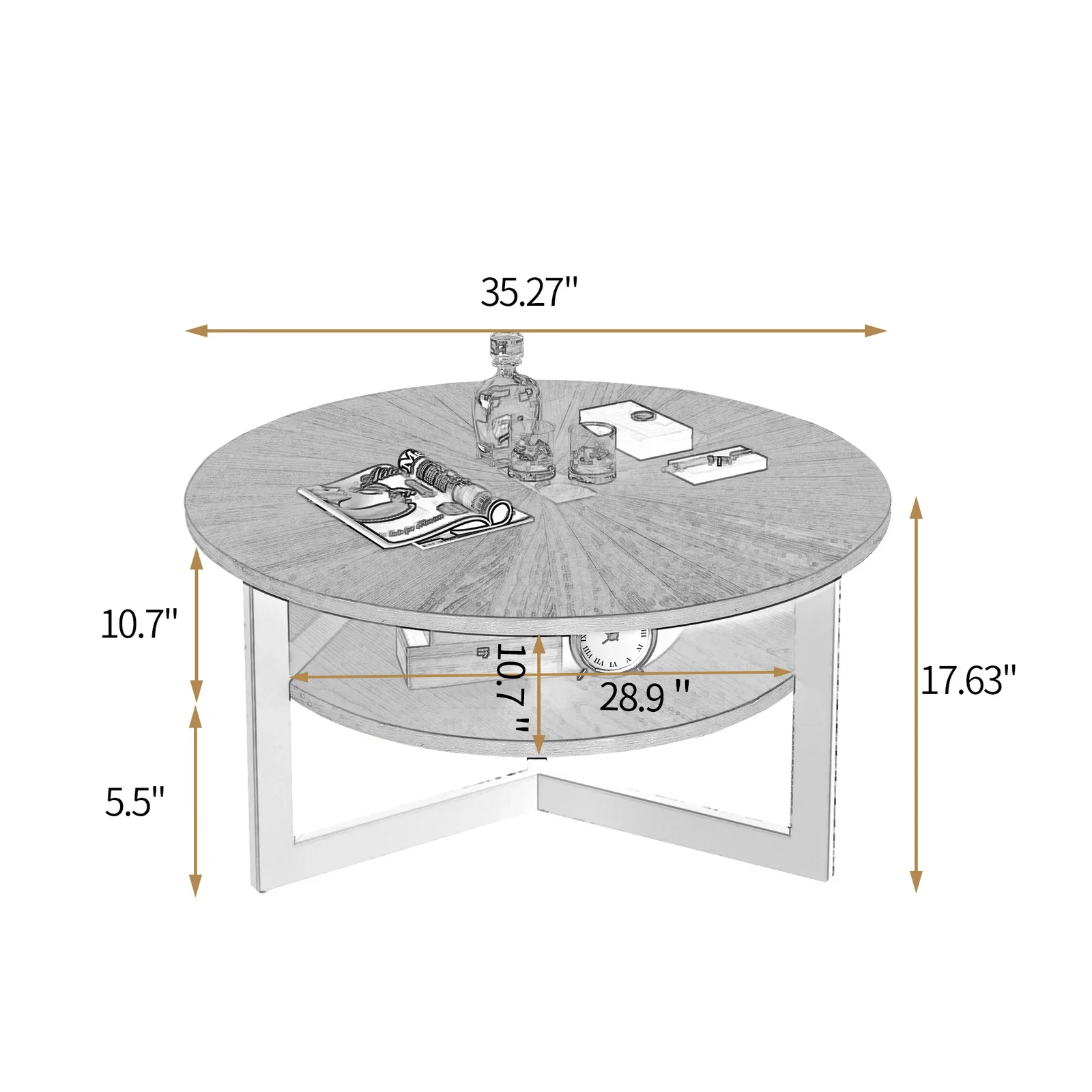 【Furniture】Frame Coffee Table with Storage