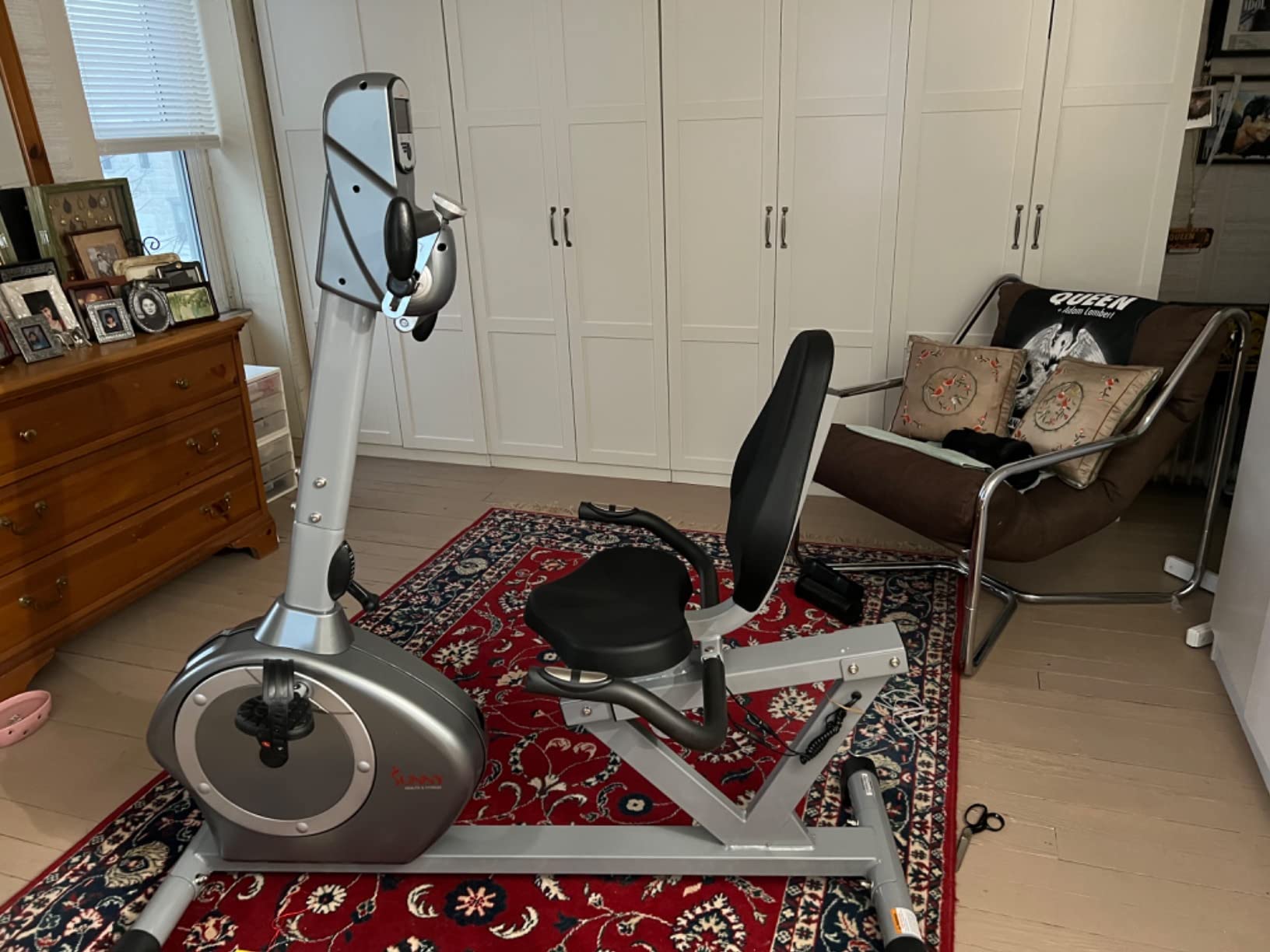 【Sports&Outdoors】Sunny Health & Fitness Recumbent Bike SF-RB4631 with Arm Exerciser, 350lb, Gray