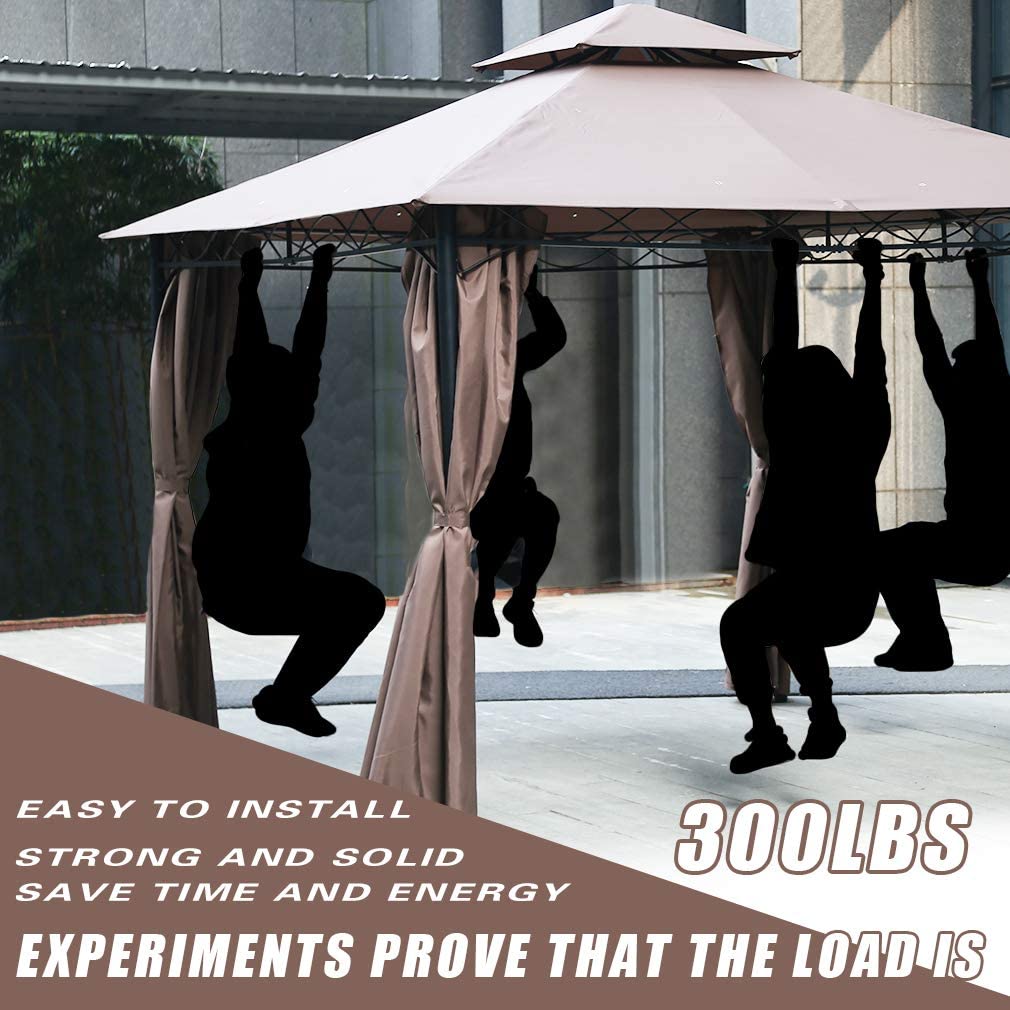 【Gazebo】10' X 13' outdoor BBQ terrace, large pavilion with party tent