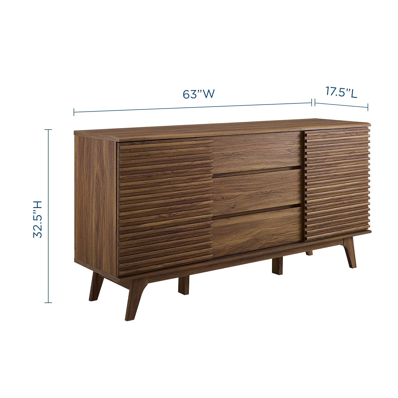 Carson Carrington Lagered Sideboard Buffet Table - Walnut