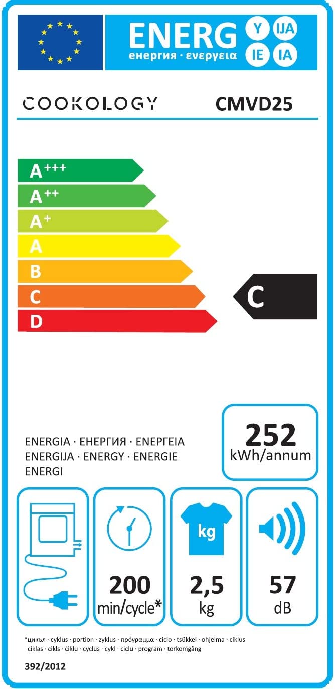 Cookology CMVD25WH Mini Vented Tumble Dryer 2.5kg