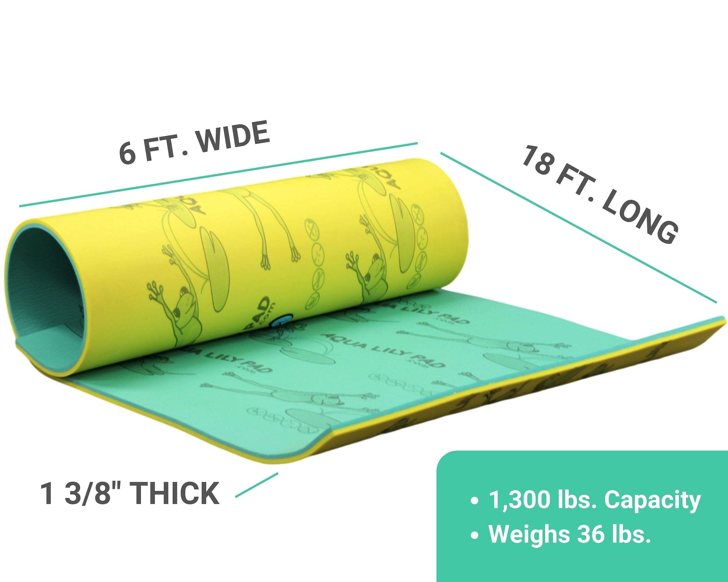 【Sports&Outdoors】Lily Pad Original Floating Water Mat, 2 Layer FlexCore Green / Yellow Foam Raft