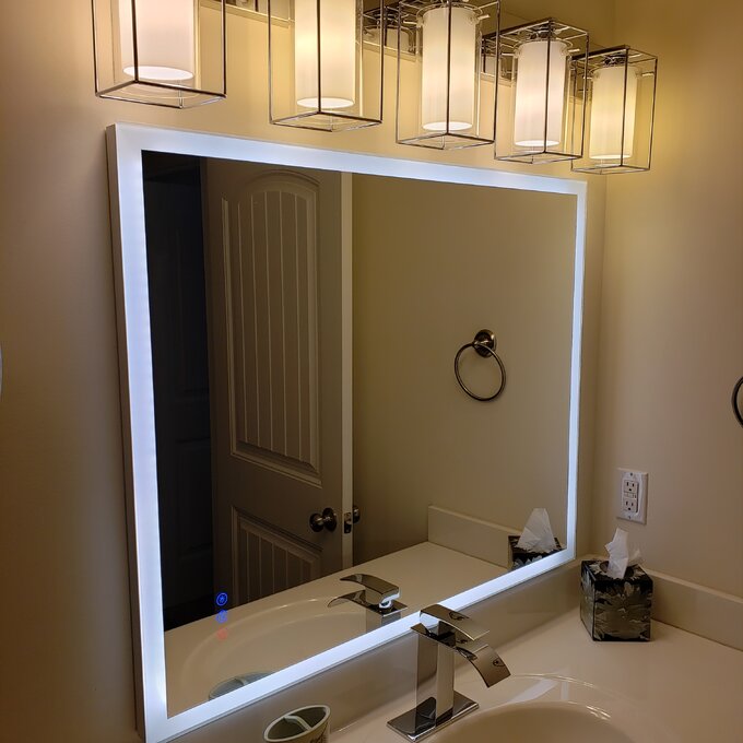 【Home Improvement】Bronson Rectangle LED Wall Mirror