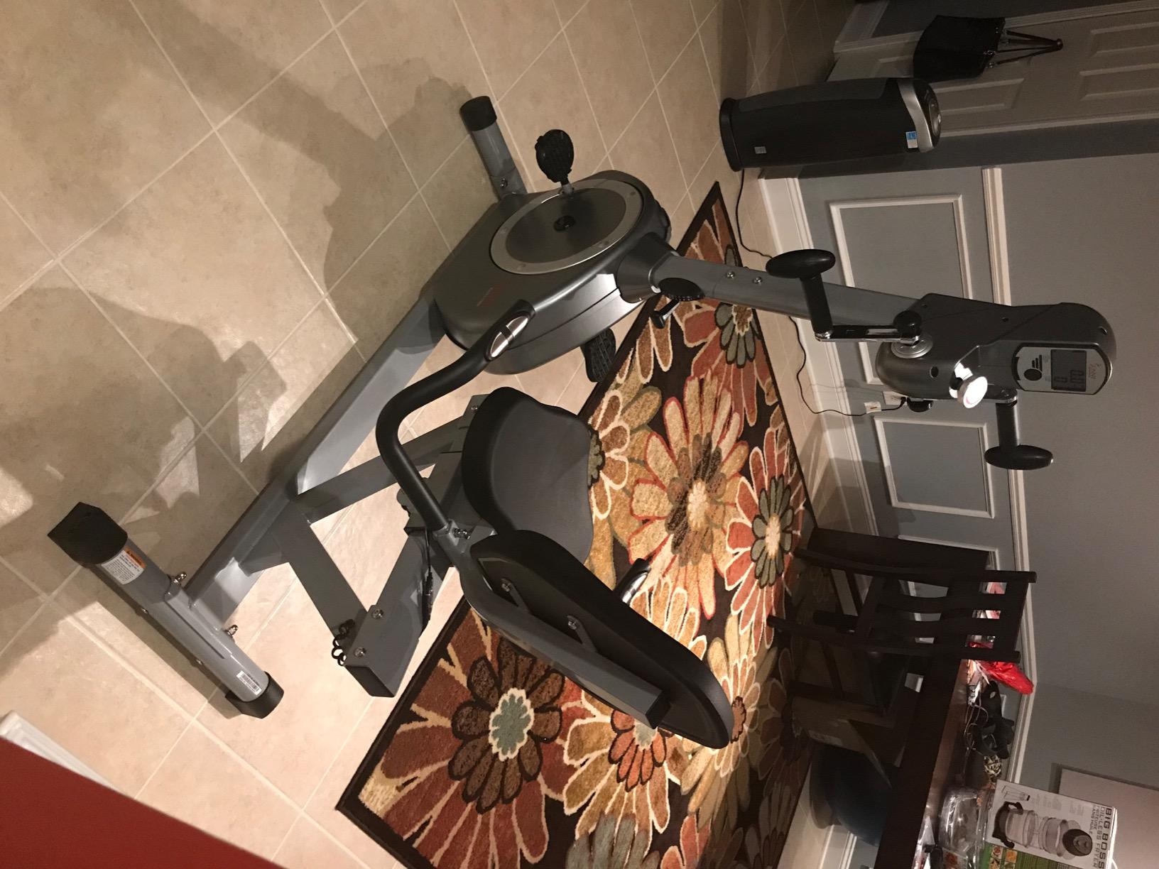 【Sports&Outdoors】Sunny Health & Fitness Recumbent Bike SF-RB4631 with Arm Exerciser, 350lb, Gray