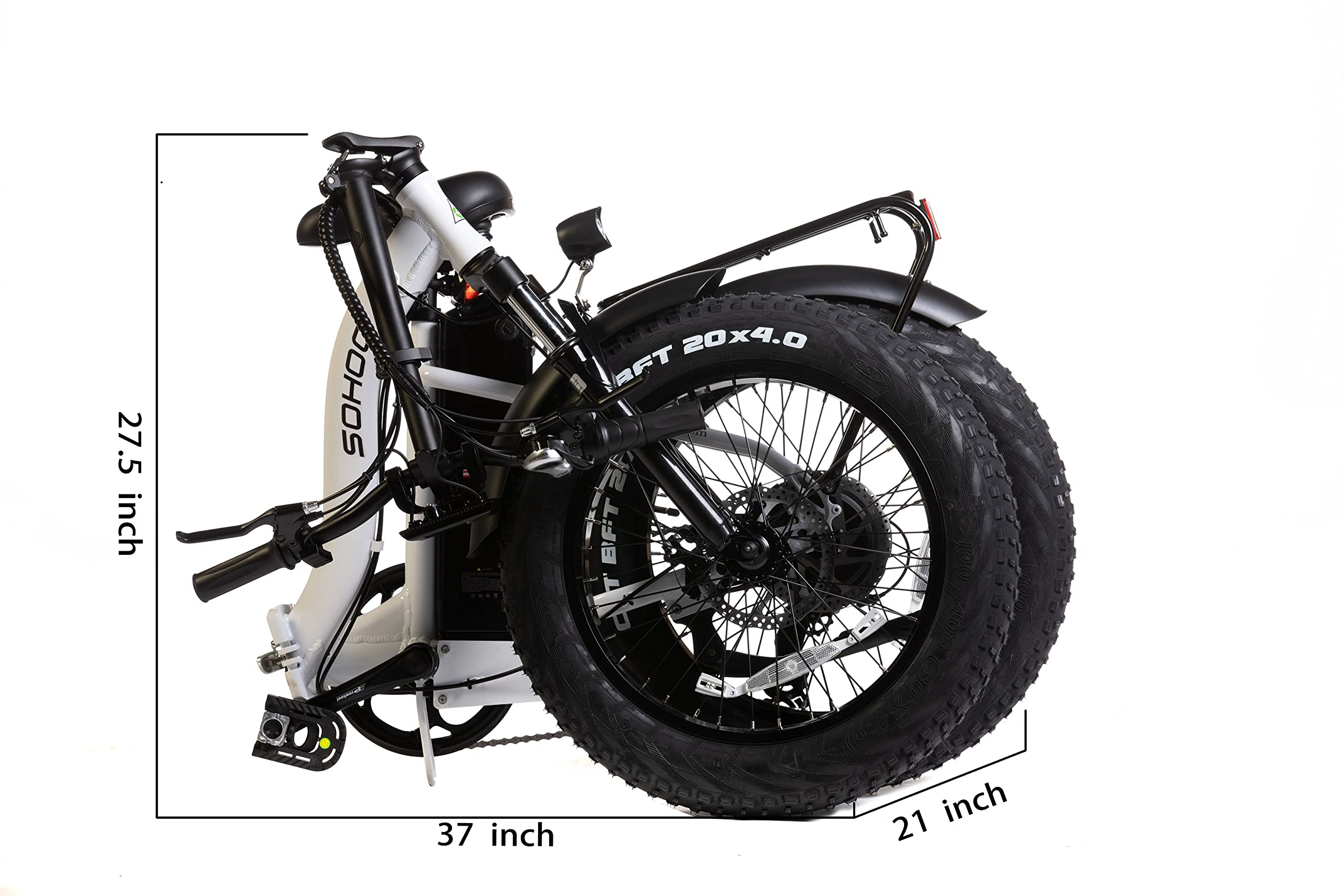 【Sports&Outdoors】Adult Step-Over & Step-Thru Folding Fat Tire E-Bike Mountain Electric Bicycle