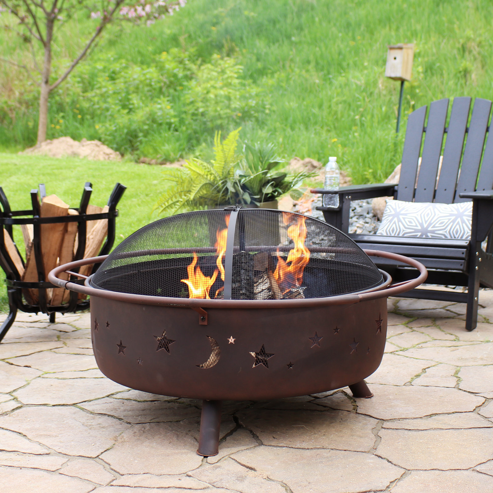 【Sports&Outdoors】Gustafson 23'' H x 42'' W Steel Wood Burning Outdoor Fire Pit