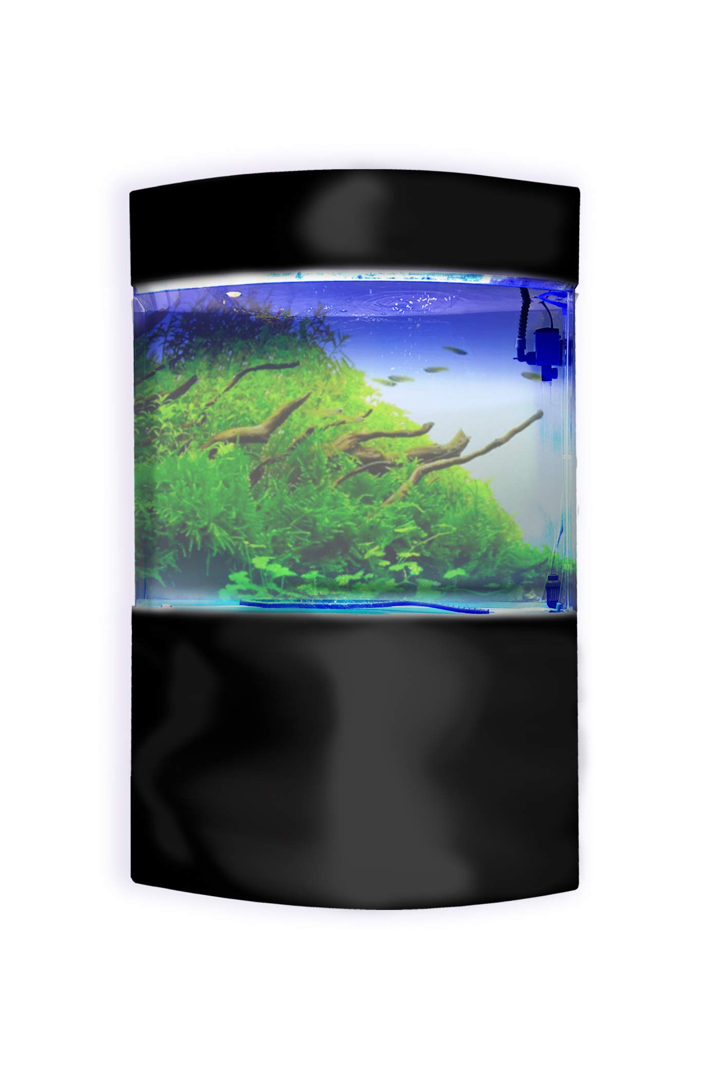 【Pet】Water World Luxury Large Bow Front Acrylic Aquarium with Built-in Stand & Storage Top - 360° View