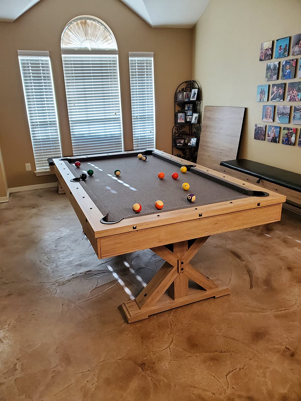 【Sports&Outdoors】【BS】Rockford 7-FT 3 in 1 Multi Game Featuring Pool Dining Table & Table Tennis Tables