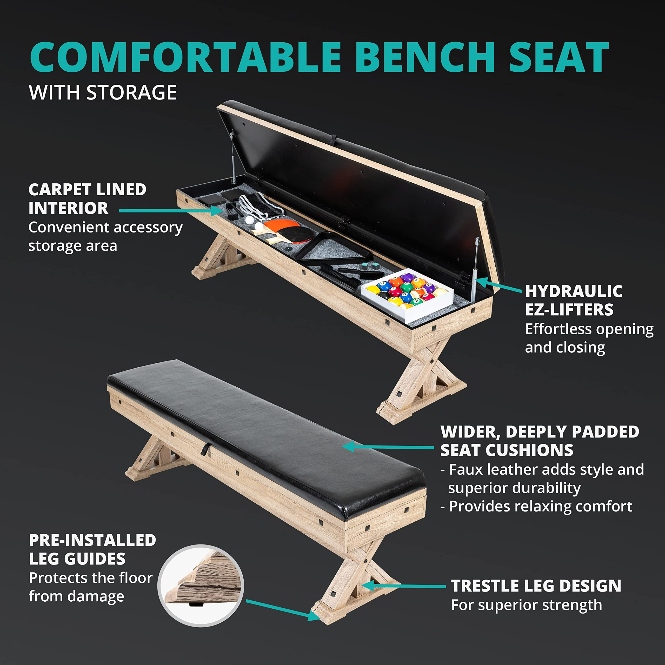 【Sports&Outdoors】【BS】Rockford 7-FT 3 in 1 Multi Game Featuring Pool Dining Table & Table Tennis Tables