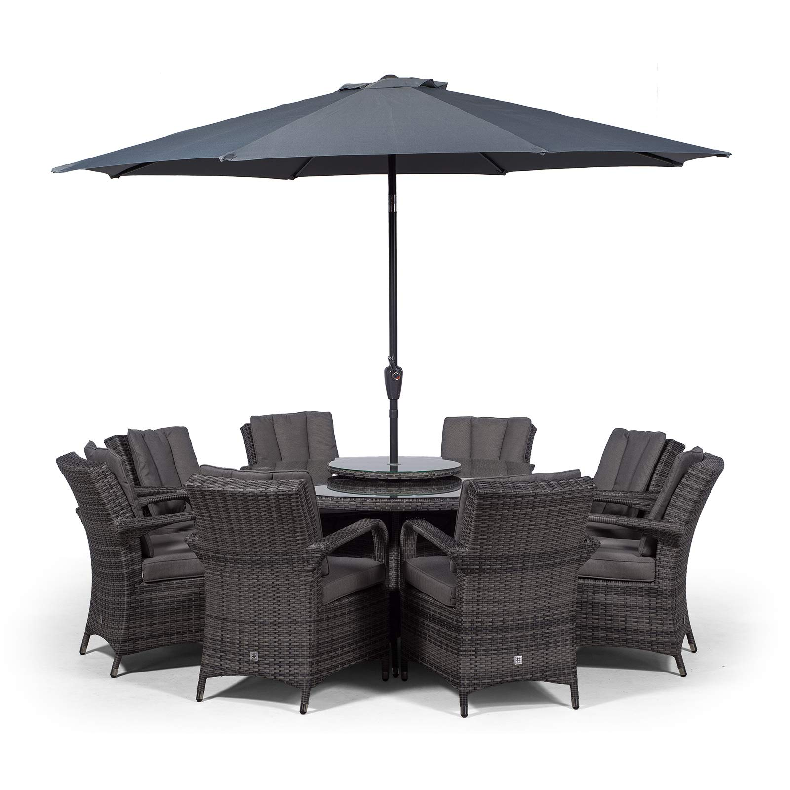 【Home&Garden】【BS】Luxury Rattan Dining Set, 8 Seater Rattan Dining Set, Outdoor Garden Table & Chairs Set