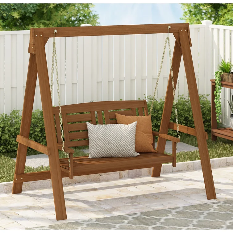 【Home&Garden】 2 Person Solid Wood Porch Swing