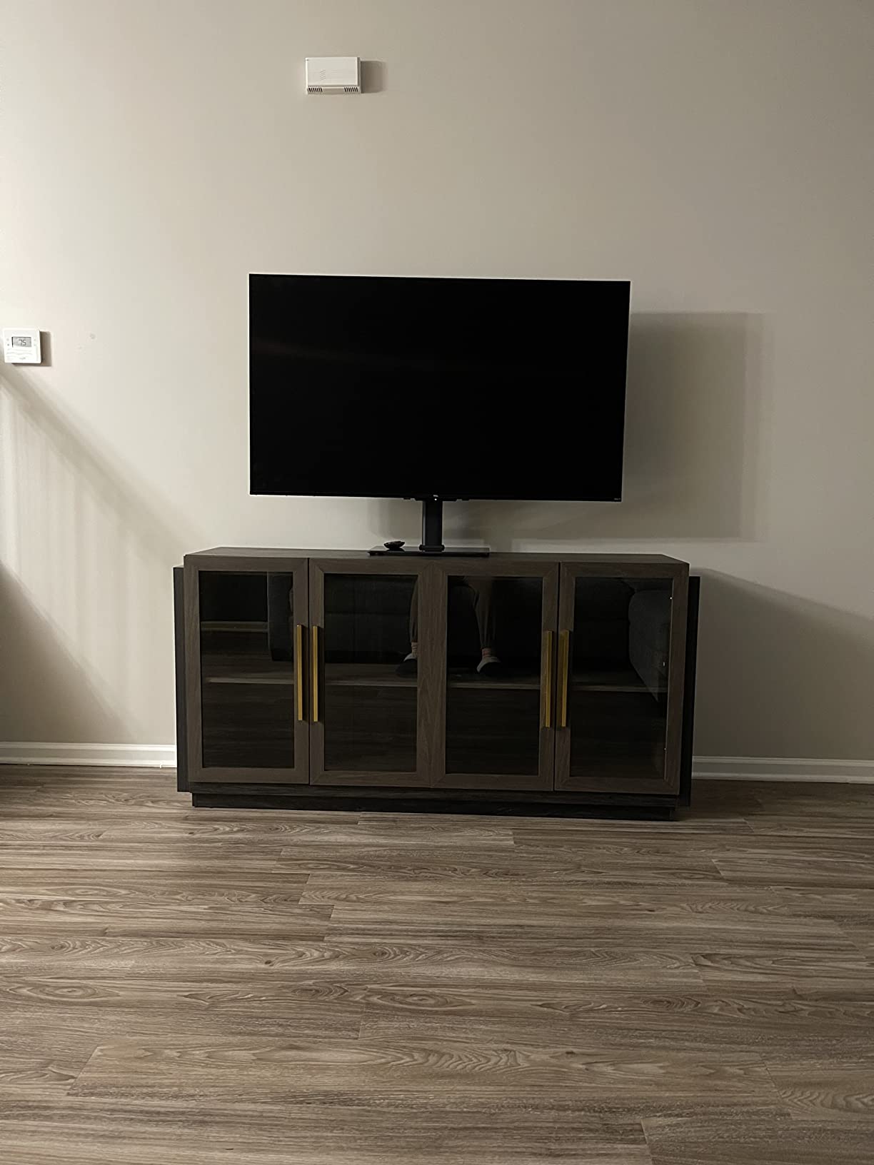 【Furniture】Sideboard Buffet Cabinet, Modern Wood Glass-Buffet-Sideboard with Storage, Console Table