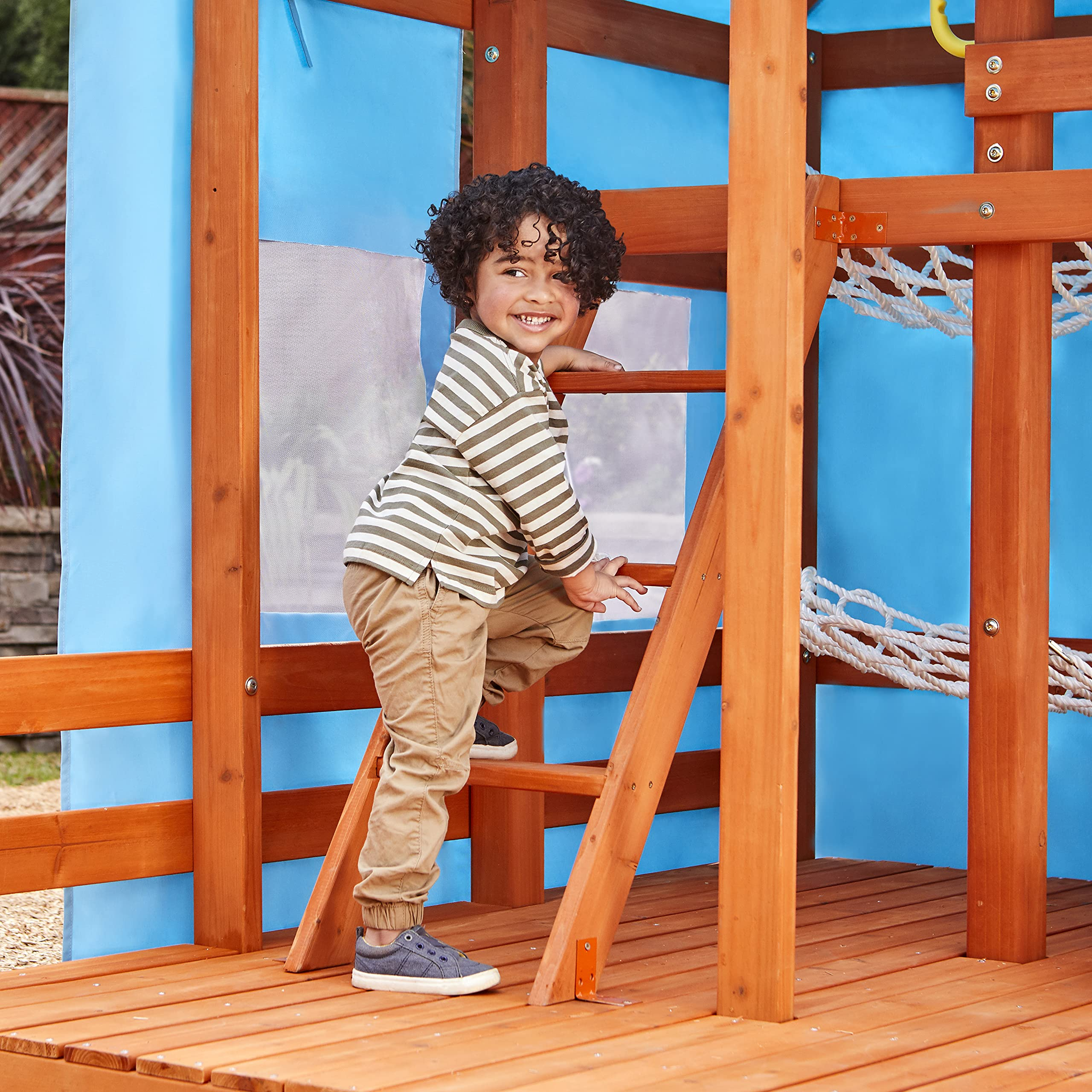 【Baby&Kids】Outdoor Glamping House, Backyard Bungalow Fun, 2 Bunk Hammocks, Outdoor Lights