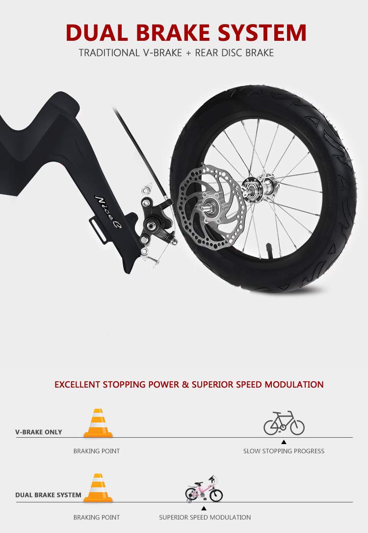 【Sports&Outdoors】Training Wheel Bike, Kids Bike Boys Girls, BMX Mountain with Dual Disc Brake 12-14-16-18 inch