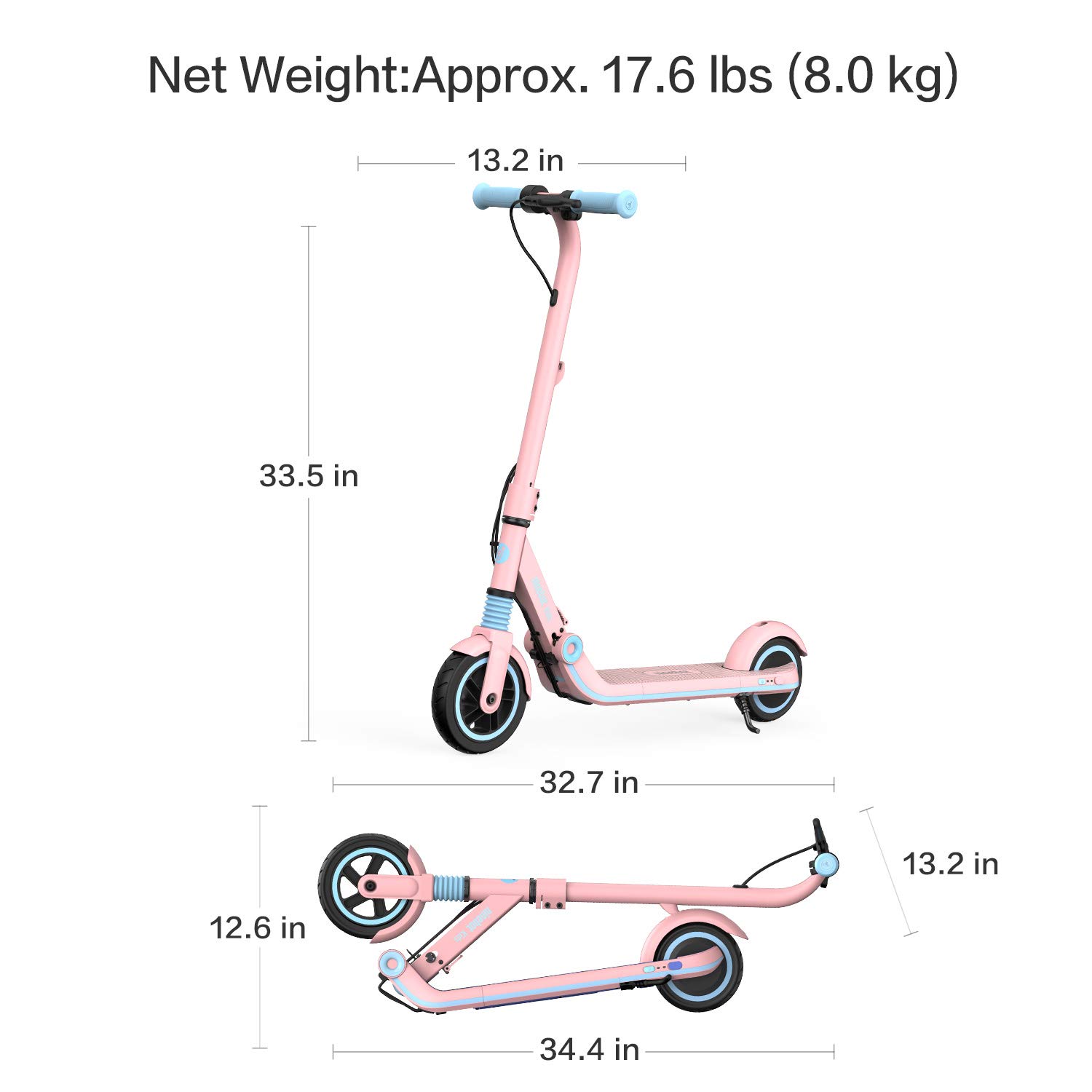 【Sports&Outdoors】Segway Ninebot Electric Kick Scooter for Kids, 6.2 Miles Range & 8.7 MPH(10, 11.2MPH)