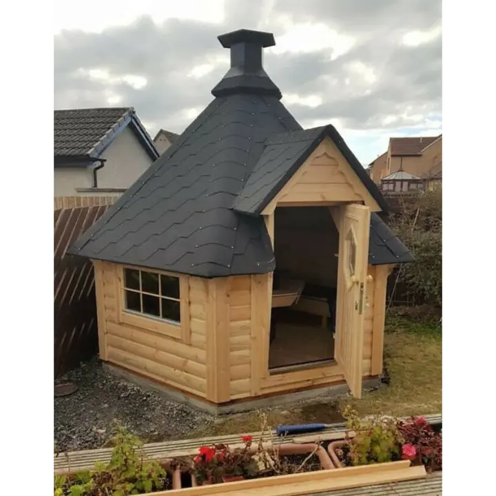 【Home&Garden】BBQ Grill Hut 6.5 Sqm - includes BBQ Room with Benches & Tile Roof