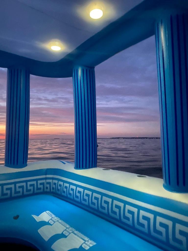 【Sports&Outdoors】World of Watersports Parthenon Canopy Spa Island, 8 Person Inflatable Island