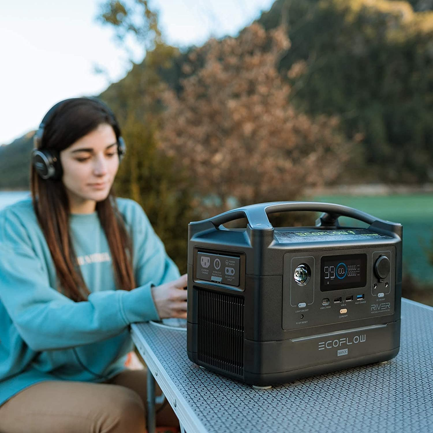 【Appliances】Portable Power Station RIVER Max, 576Wh Backup Lithium Battery with 2 x 600W AC Outlets