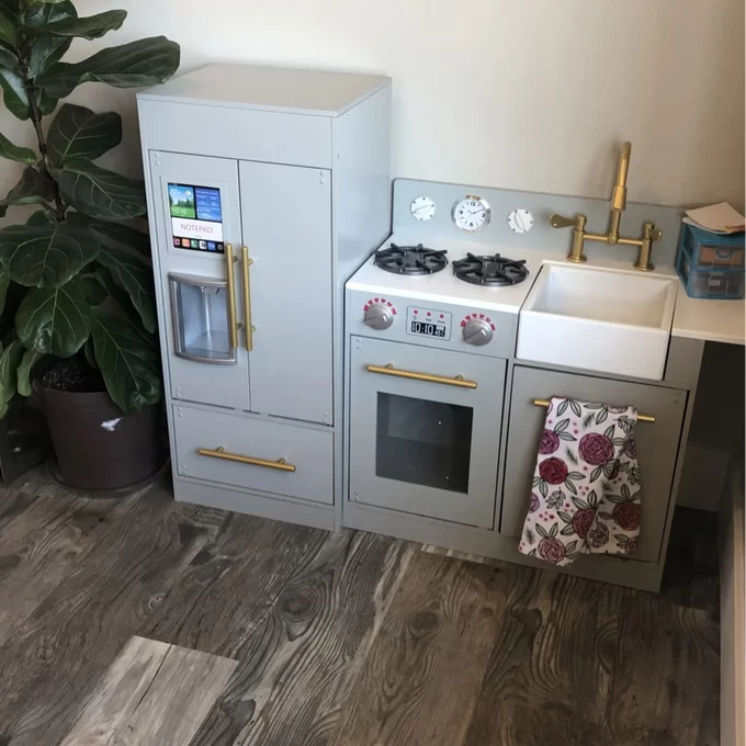 【Baby&Kids】Play Kitchen Toddler Pretend 2 pcs Play Set with Accessories & Ice Maker