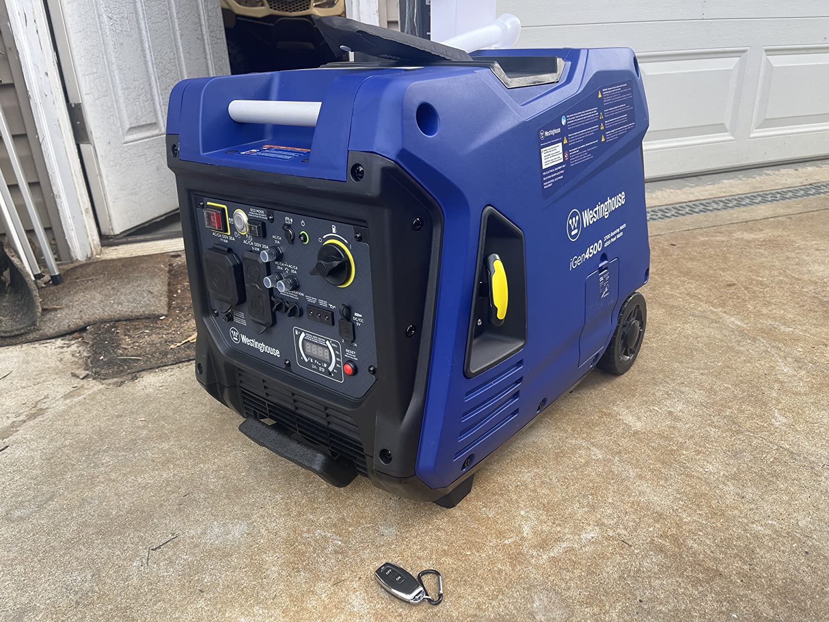 Westinghouse 4500 Watt Super Quiet Portable Inverter Generator, Remote Electric Start with Auto Choke