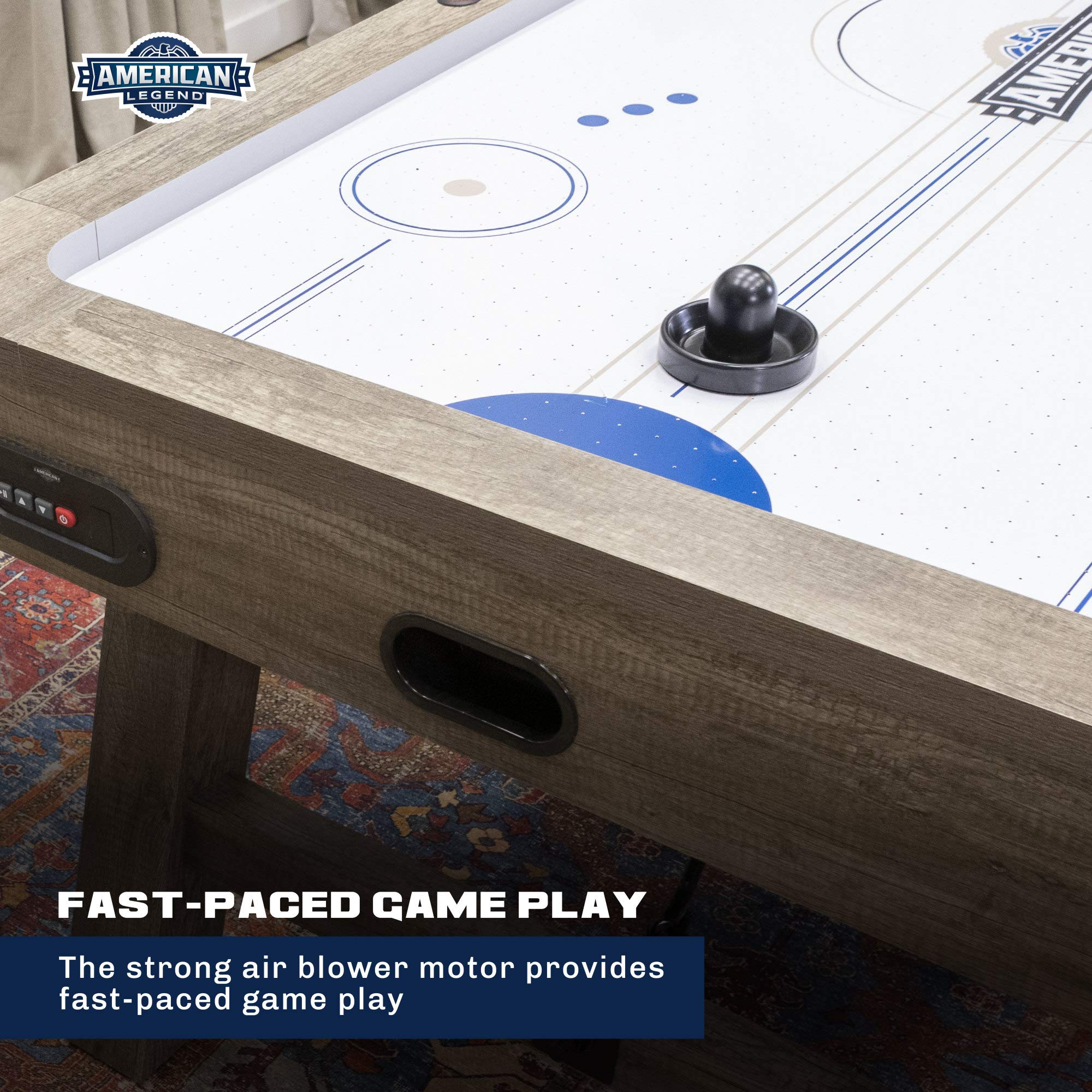 【Sports&Outdoors】Brookdale Air-Powered Hockey Table with Rustic Wood Grain Finish