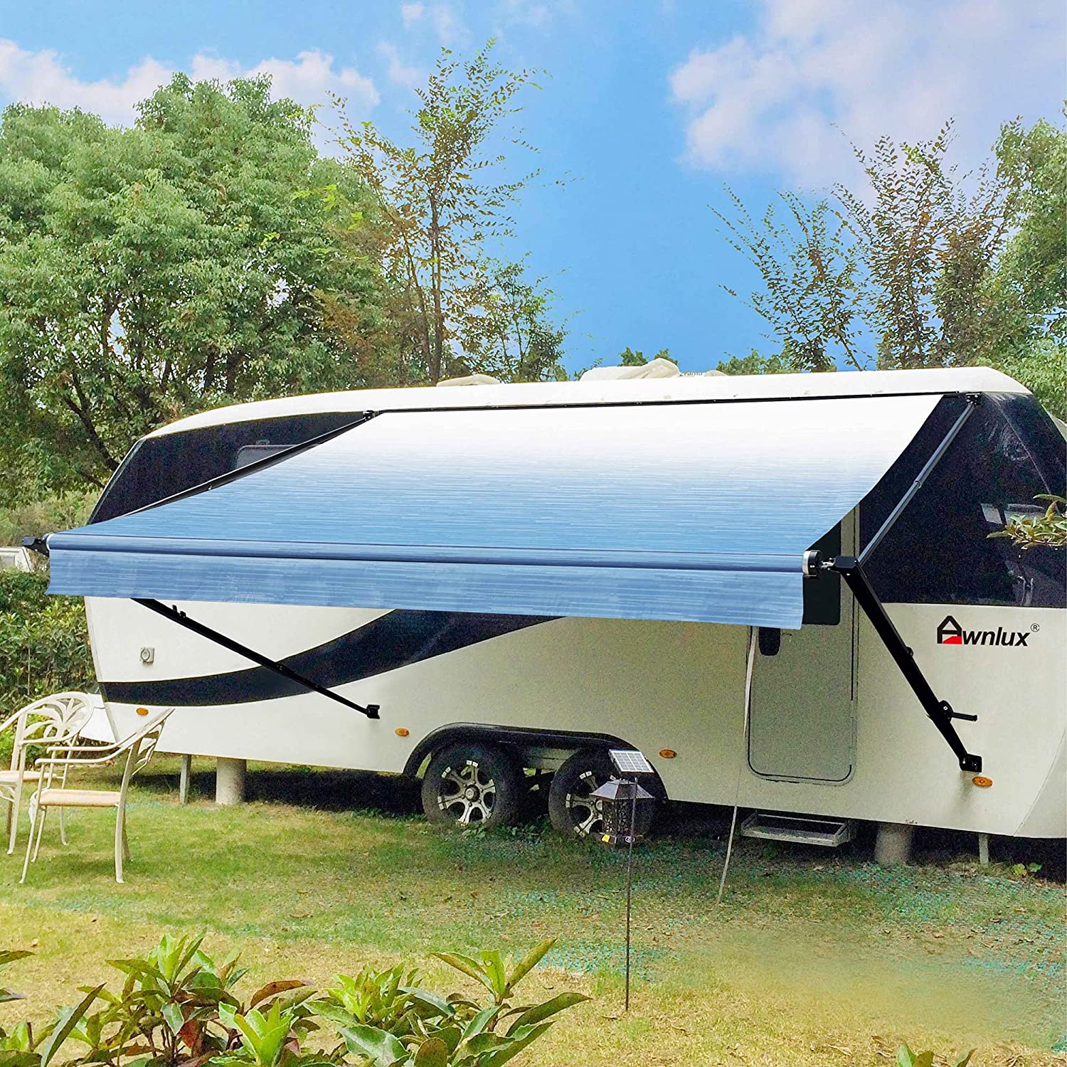 【Sports&Outdoors】Manual Modular Retractable RV Awning Full Set Assemblies - RV Trailer Awning for Home or Camper