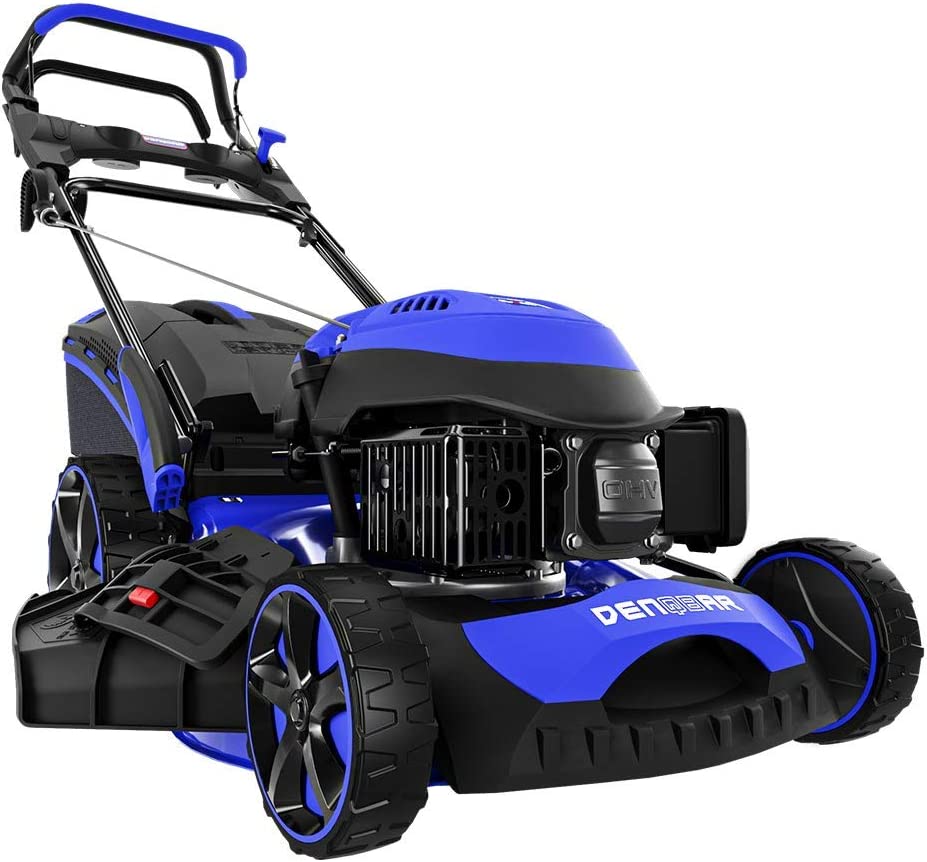 DENQBAR DQ-R46 Petrol Lawnmower (7-in-1, 46 cm Cutting Width, Mulcher, Mower, Wheel Drive with GT Gear