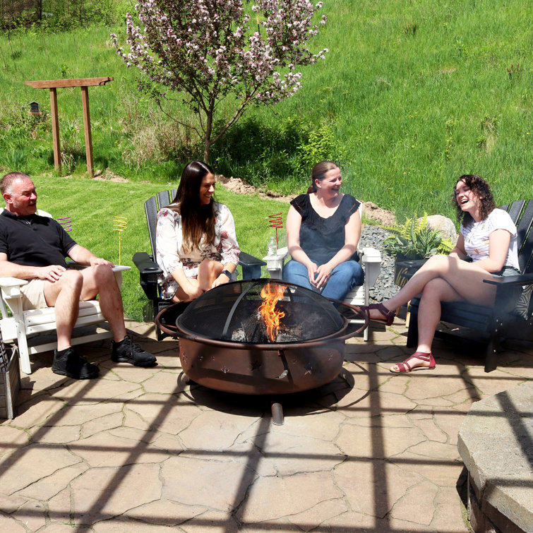 【Sports&Outdoors】Gustafson 23'' H x 42'' W Steel Wood Burning Outdoor Fire Pit