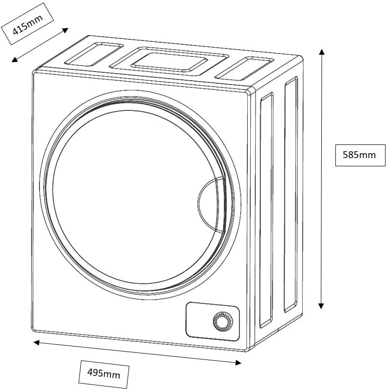 Cookology CMVD25WH Mini Vented Tumble Dryer 2.5kg