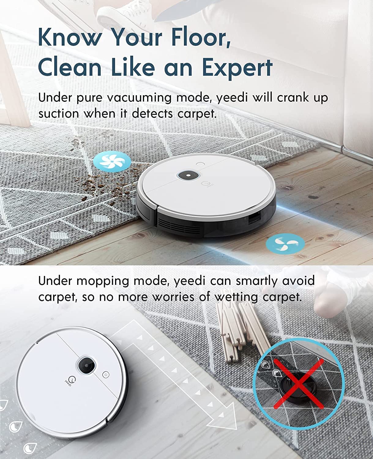 【Appliances】Robot Vacuum and Mop, Self-Emptying 3 in 1, 30 Days Auto Empty, Smart Mapping