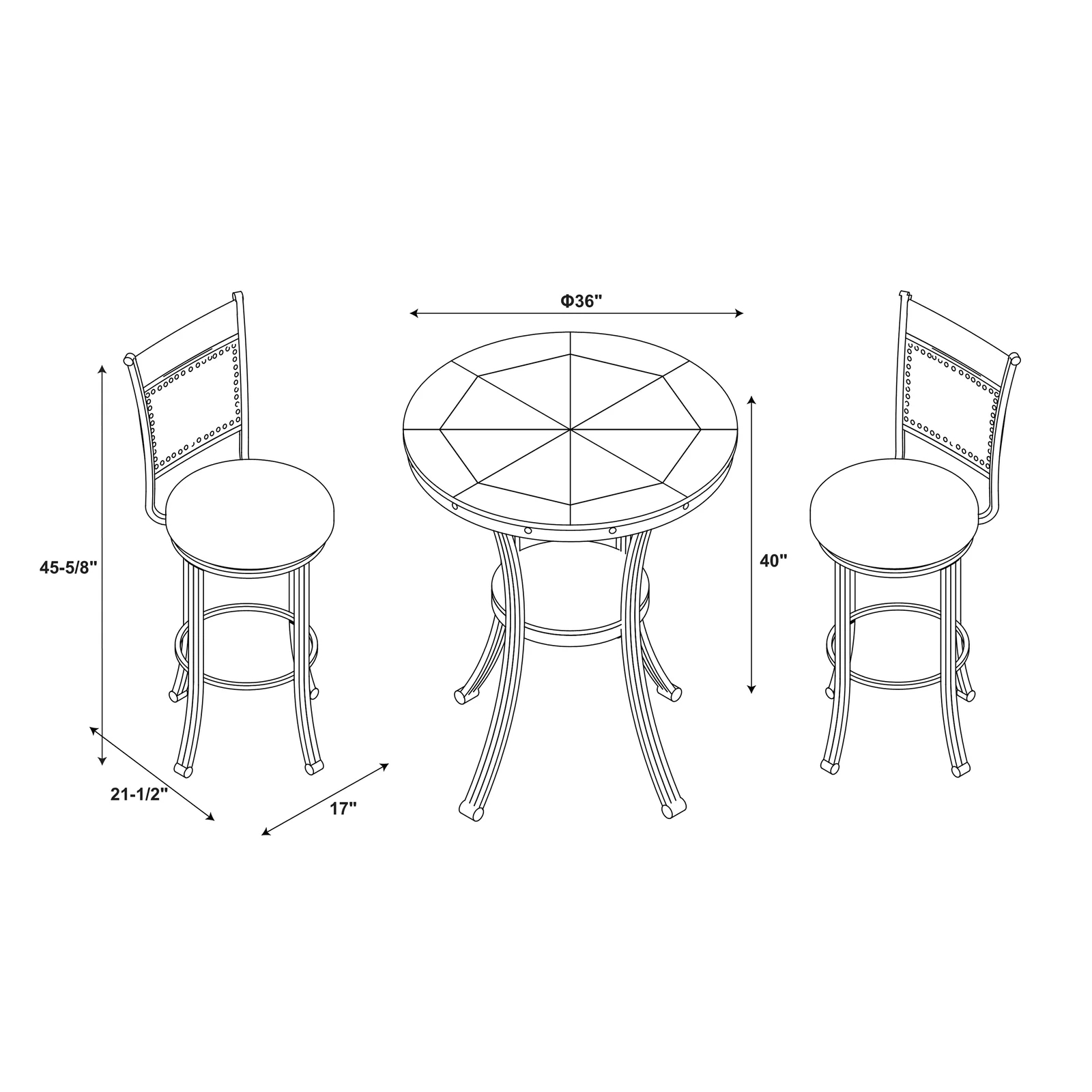 【Furniture】Luker 2 - Person Counter Height Dining Set