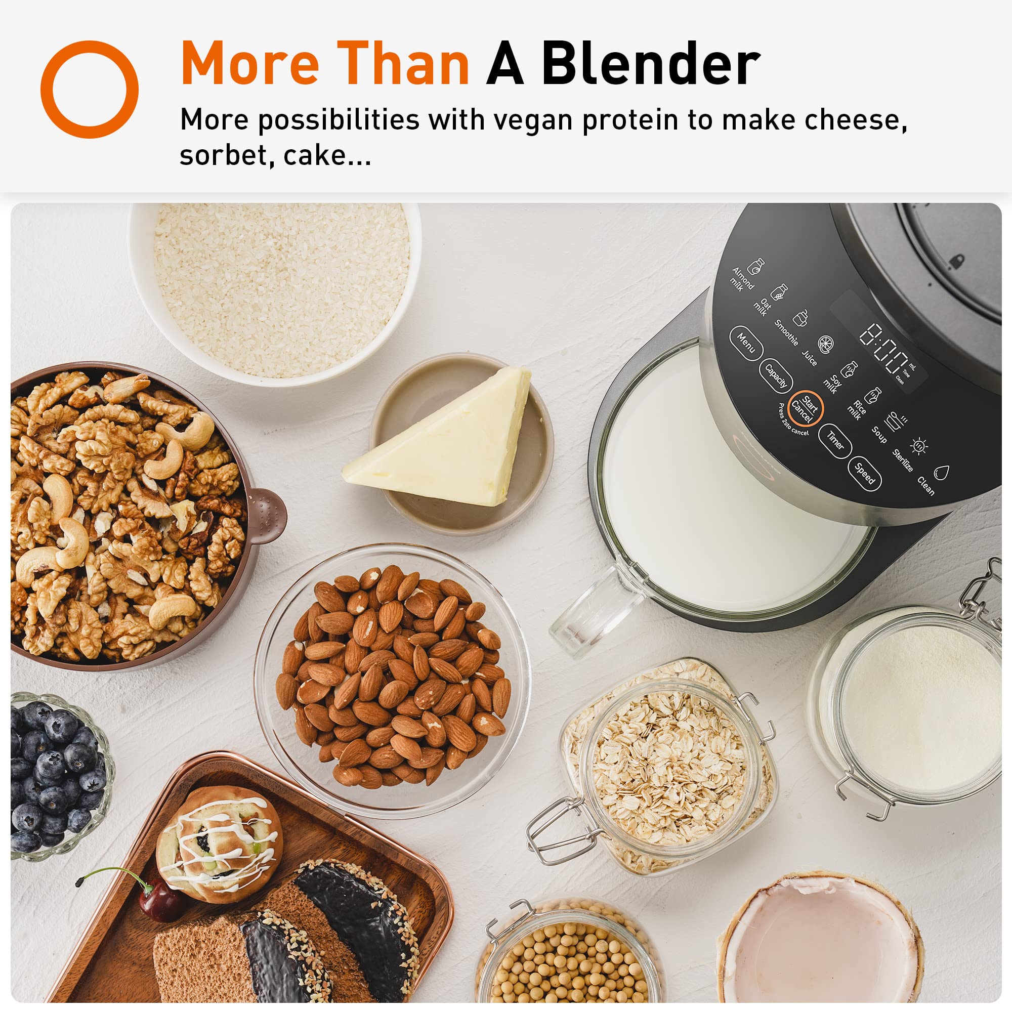 【Appliances】Blender Fully Automatic & Large Capacity for Almond Milk, Coconut Milk, Smoothies
