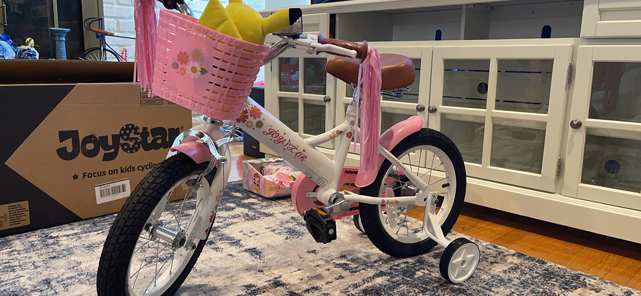 【Sports&Outdoors】Little Daisy Kids Bike for 2-9 Years Girls with Training Wheels & Front Handbrake