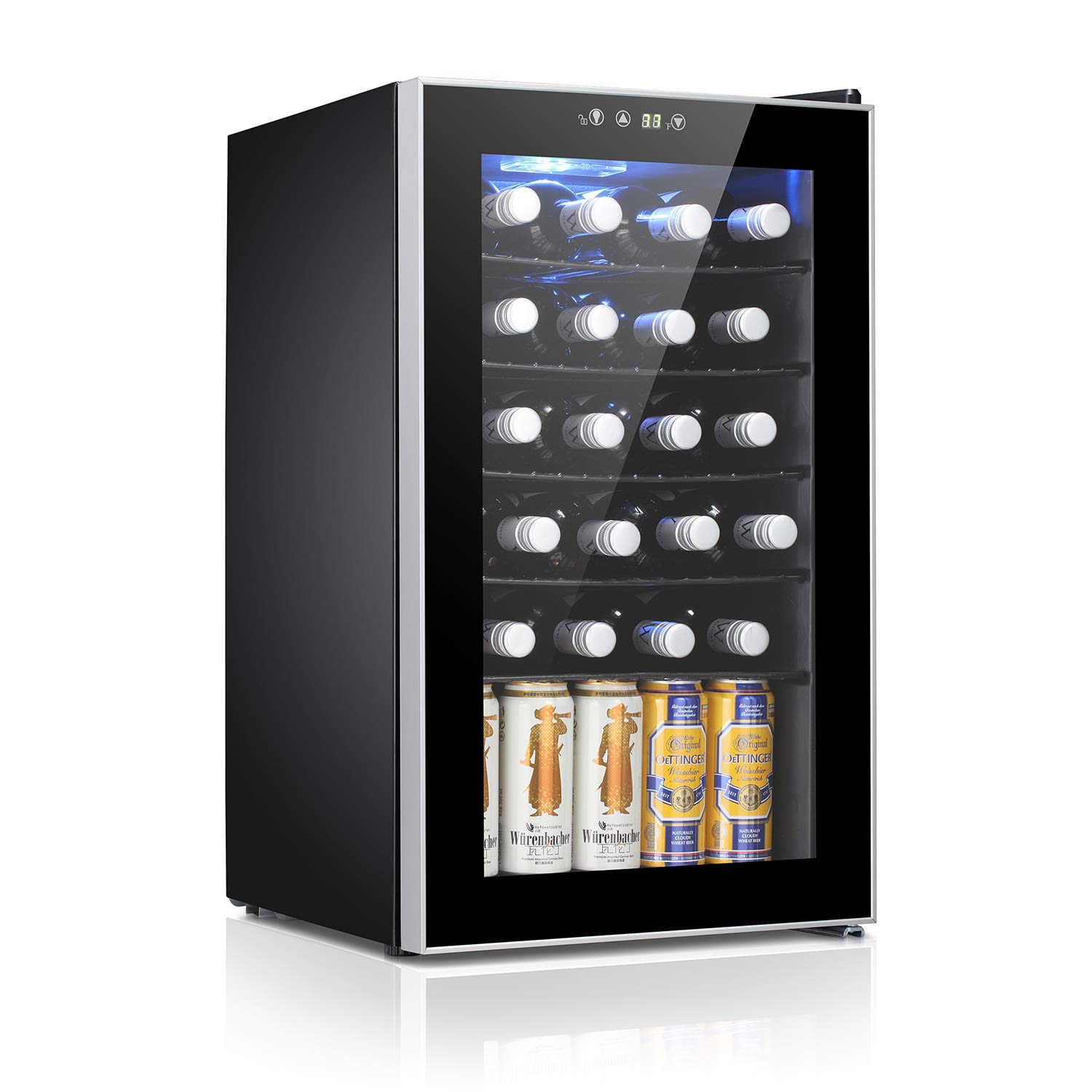 Antarctic Star 26 Bottle Wine Cooler/Cabinet Beverage Refrigerator Mini Wine Cellar Beer Soda