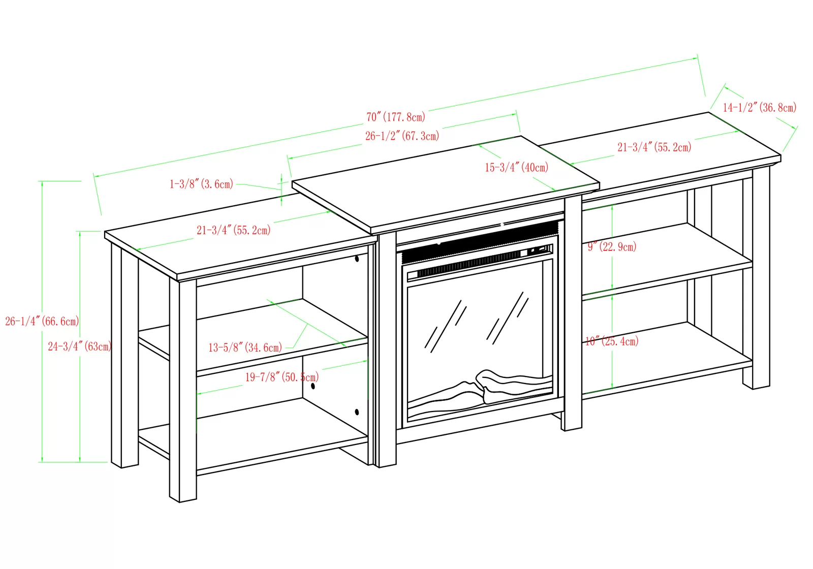【Furniture】Woodbury TV Stand for TVs up to 78