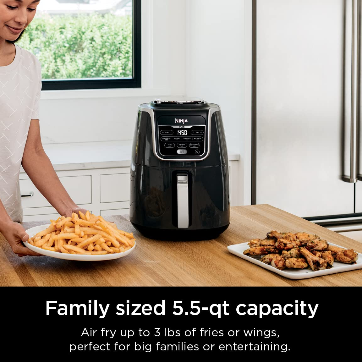 Ninja AF161 Max XL Air Fryer that Cooks, Crisps, Roasts, Bakes, Reheats & Dehydrates, 5.5 Quart