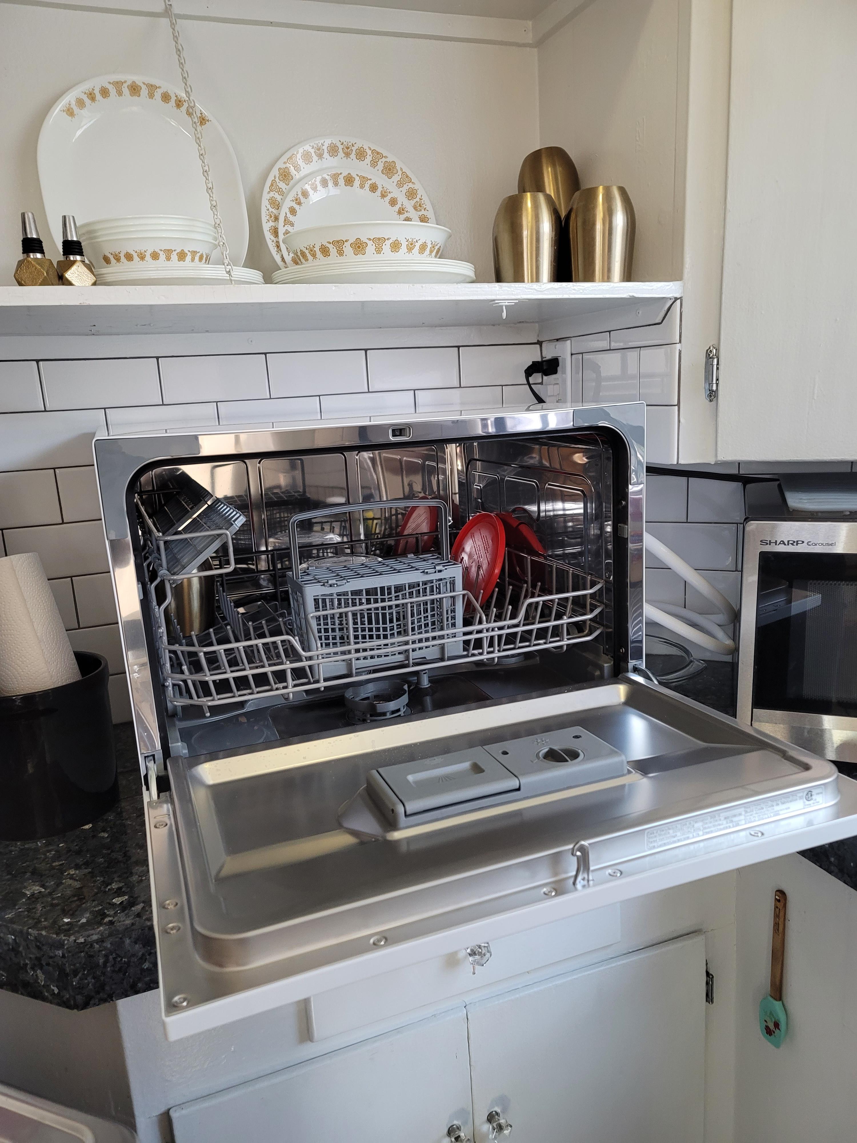 【Appliances】Countertop Dishwasher with 6 Place Settings, 6 Wash Cycles and Silverware Basket