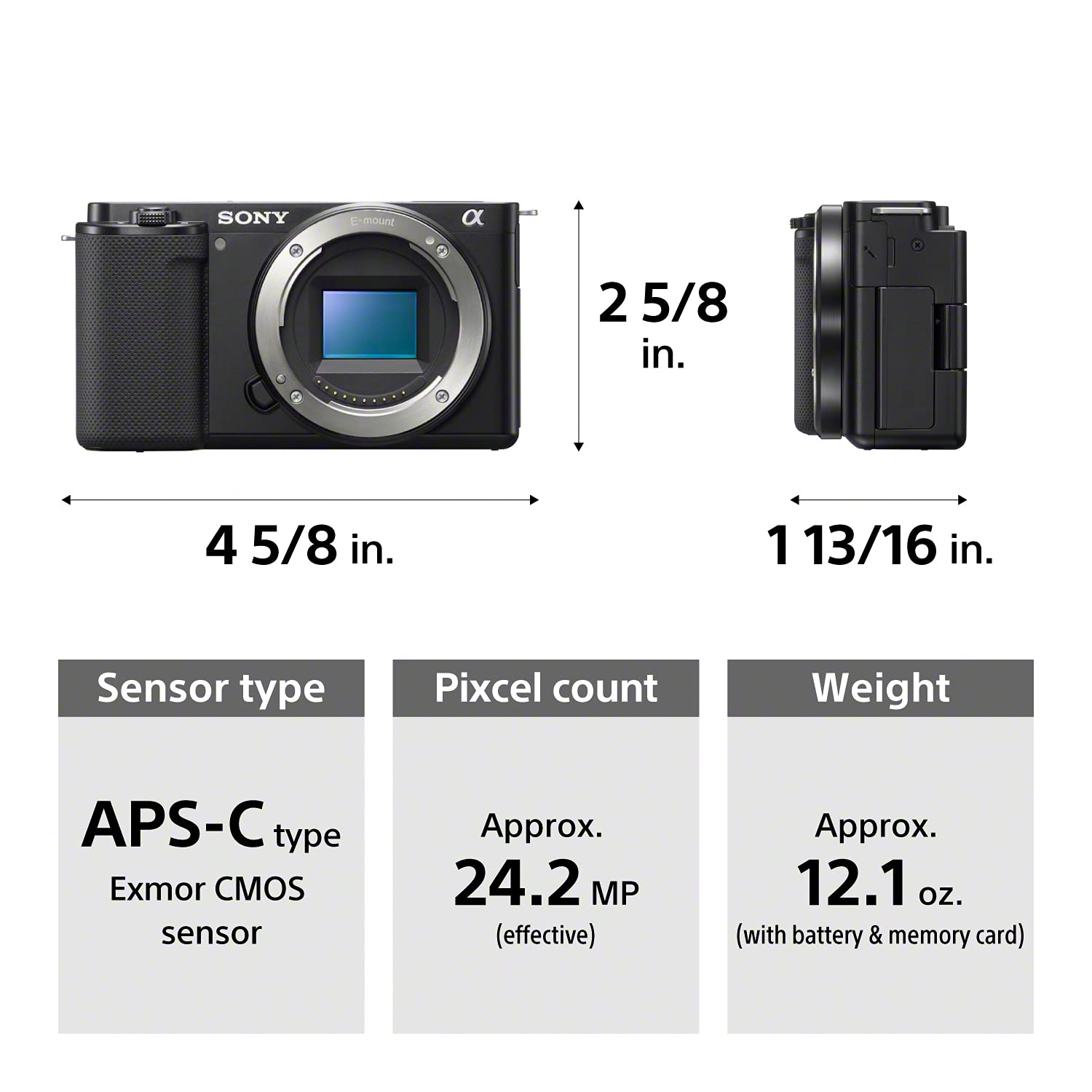 Sony Alpha ZV-E10 APS-C Mirrorless Interchangeable Lens Vlog Camera + Content Creator kit 