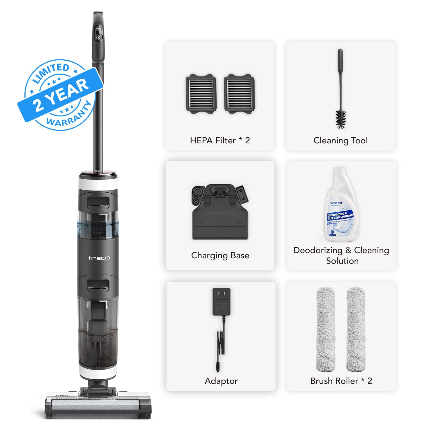 【Appliances】Cordless Hardwood Floors Cleaner, Lightweight Wet Dry Vacuum Cleaners with Smart System