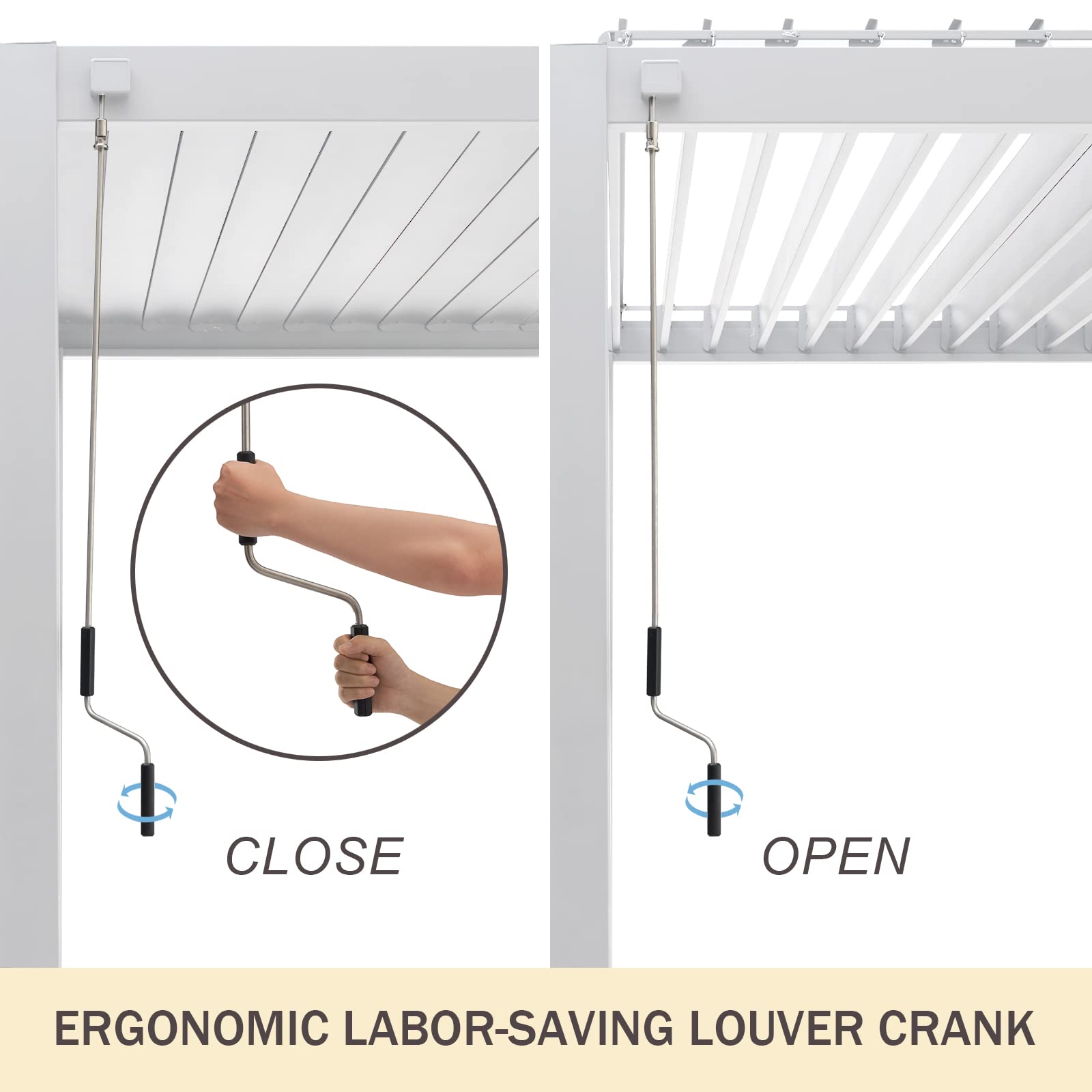 【Home&Garden】10'x10' Sun Shade Aluminum Pergola Rainproof Gazebo with Adjustable Roof